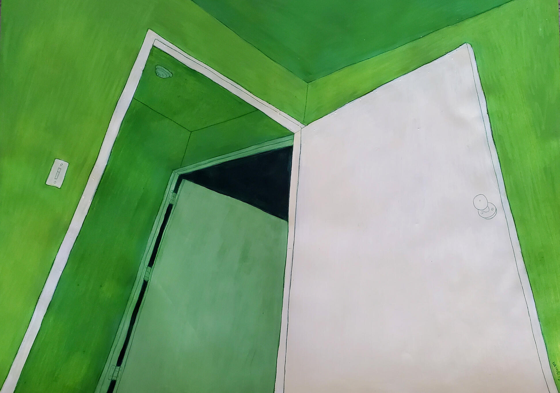 Acrylics and colored pencils on 24" x 18" paper